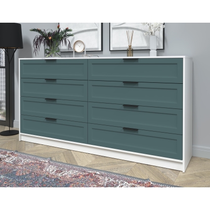 Kомод Тренд КТ-К197 (Белый ЛДСП/ Верде ЛМДФ) Ш1965 В1020 Г451